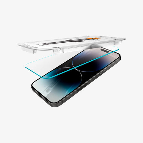 AGL05202 - iPhone 14 Pro Max Screen Protector EZ FIT GLAS.tR (Sensor Protection) showing the device